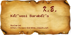 Kövesi Barabás névjegykártya